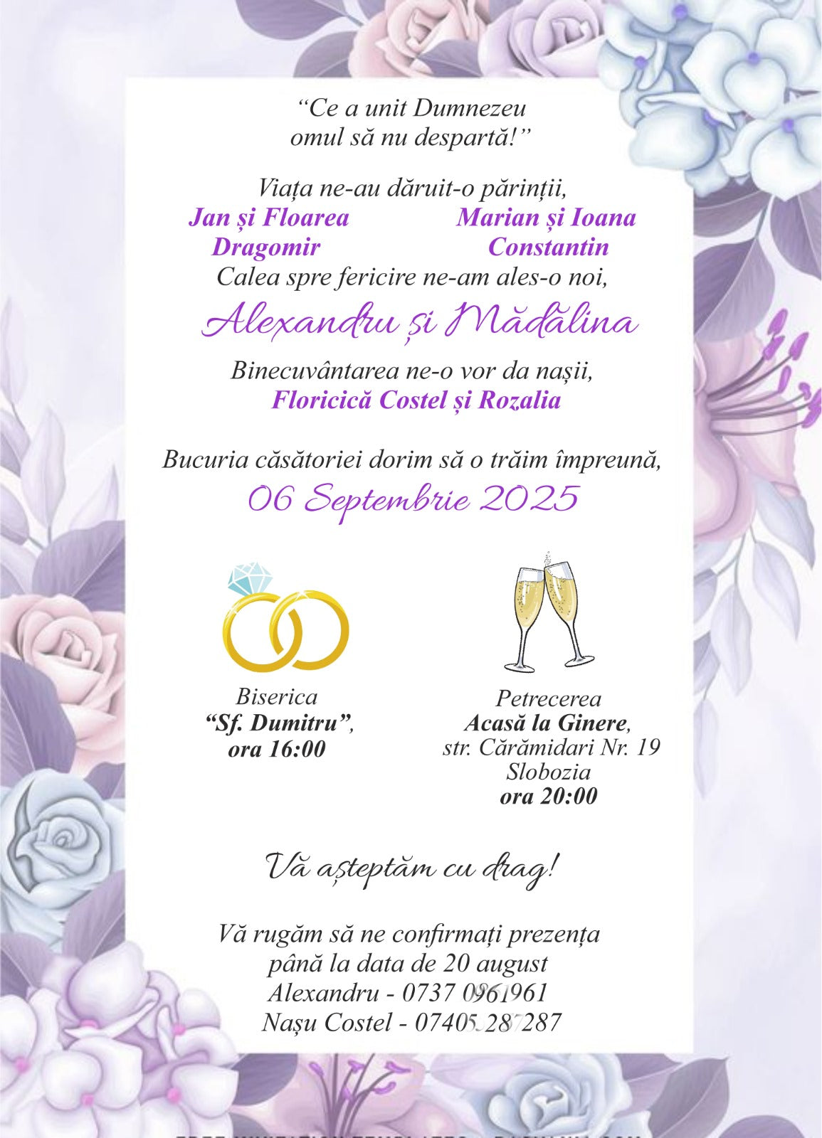 Invitație Digitală Nuntă - Model ID2