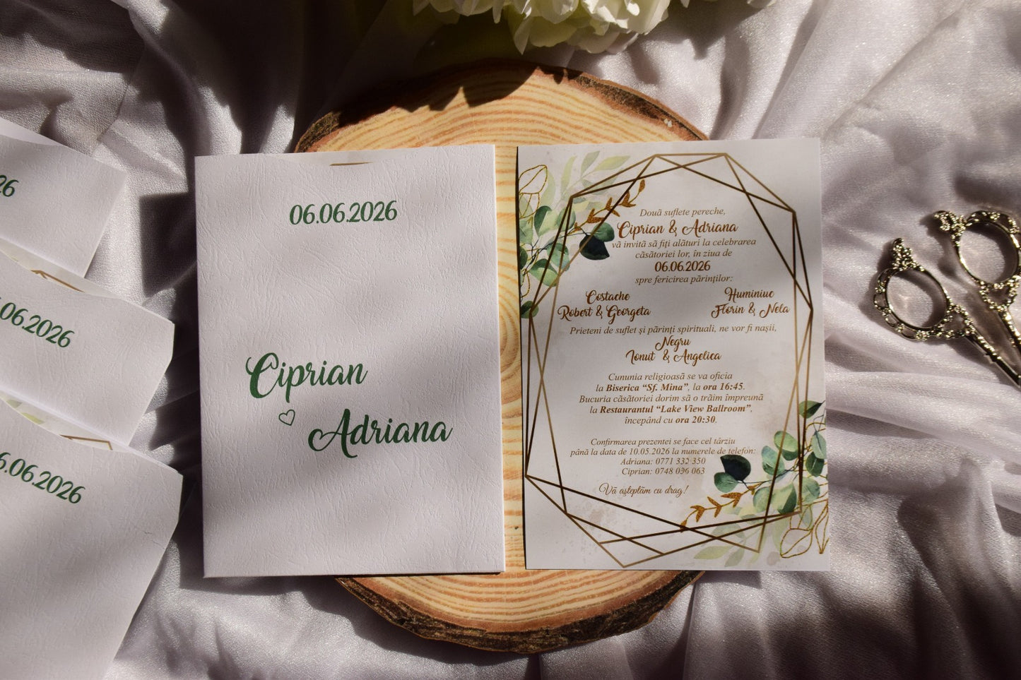 Invitație Nuntă cu plic texturat N288