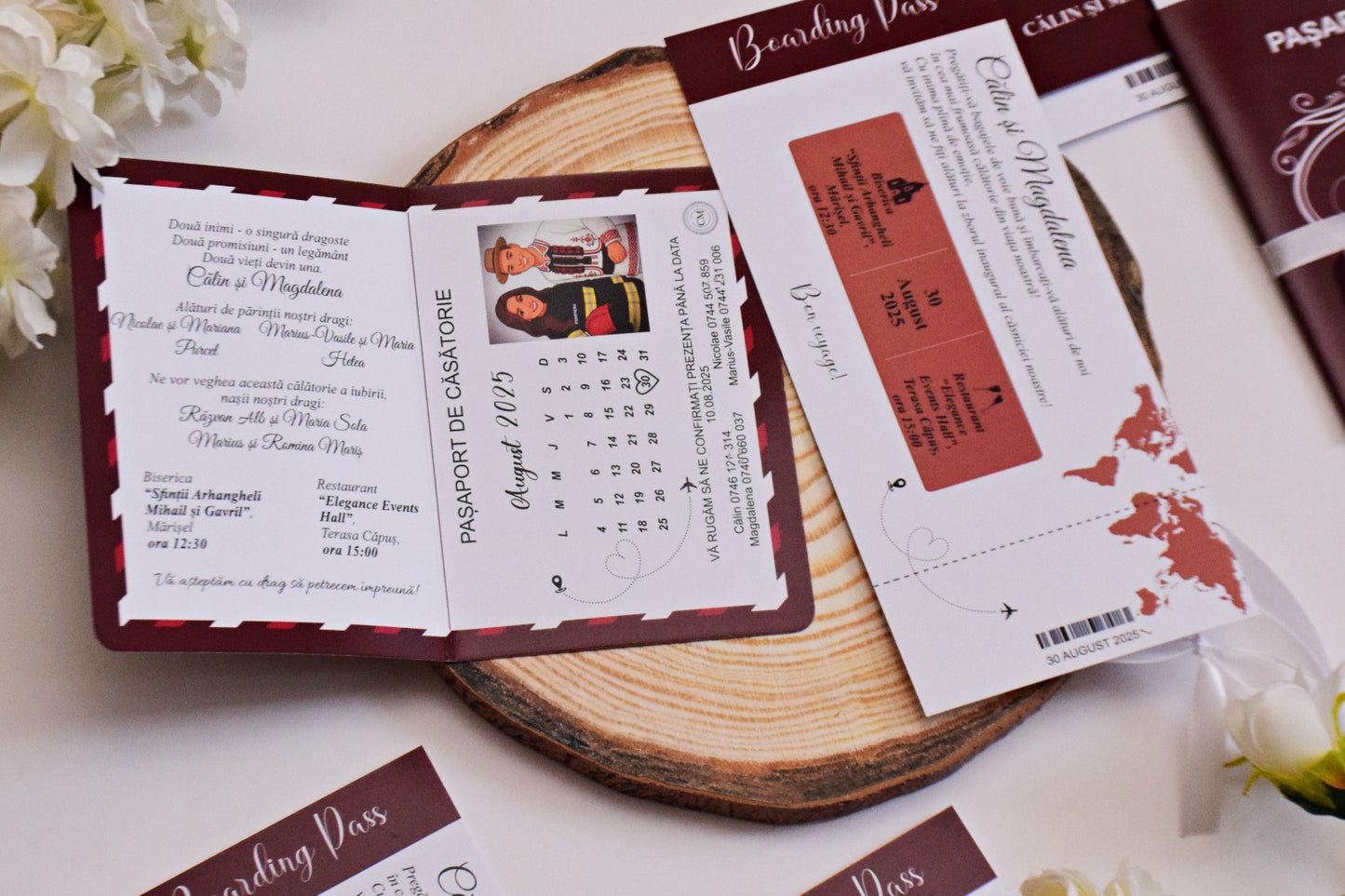 Invitație Nunta handmade tip Pașaport - Model N227